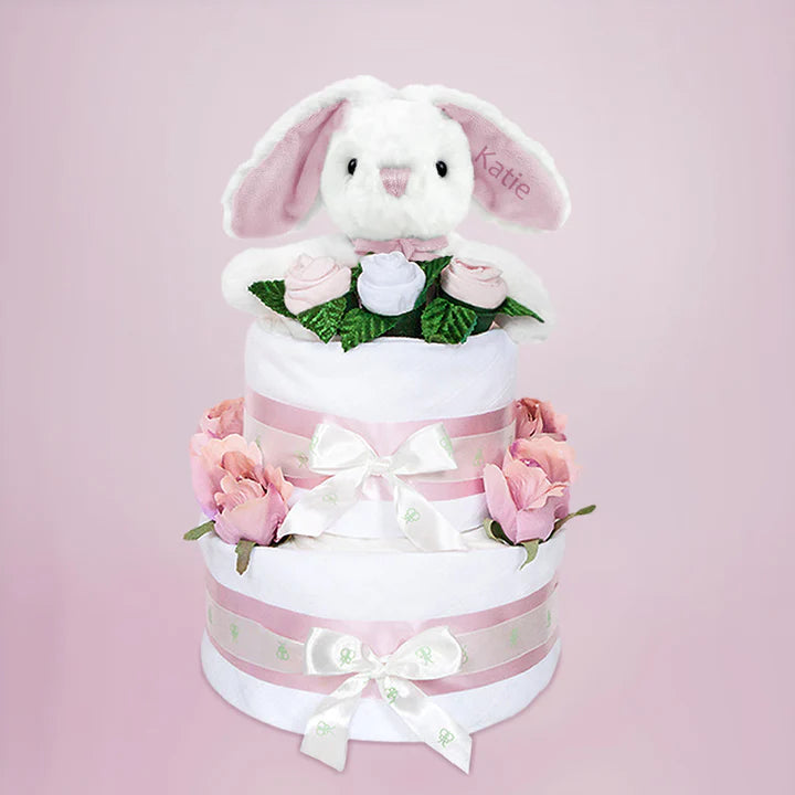 Bunny Diaper Cake, Easter Diaper Cake, Baby Girl Gift, Centerpiece hotsell