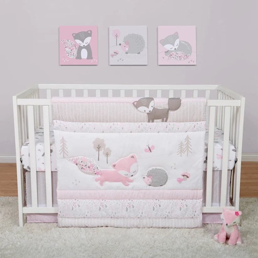 Fox themed store crib bedding set