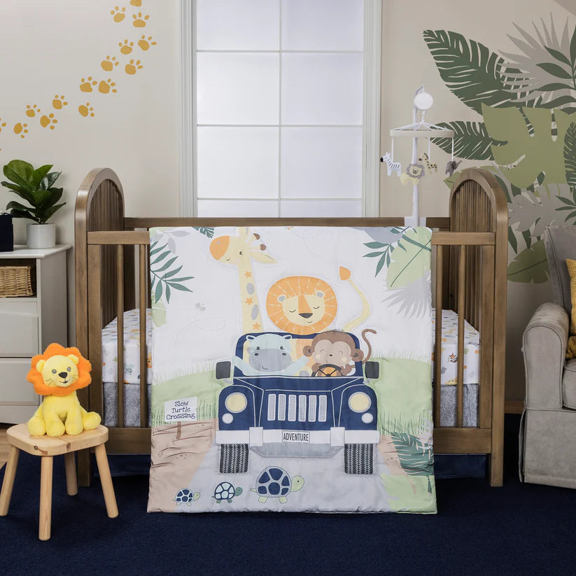 Adventure themed shop crib bedding