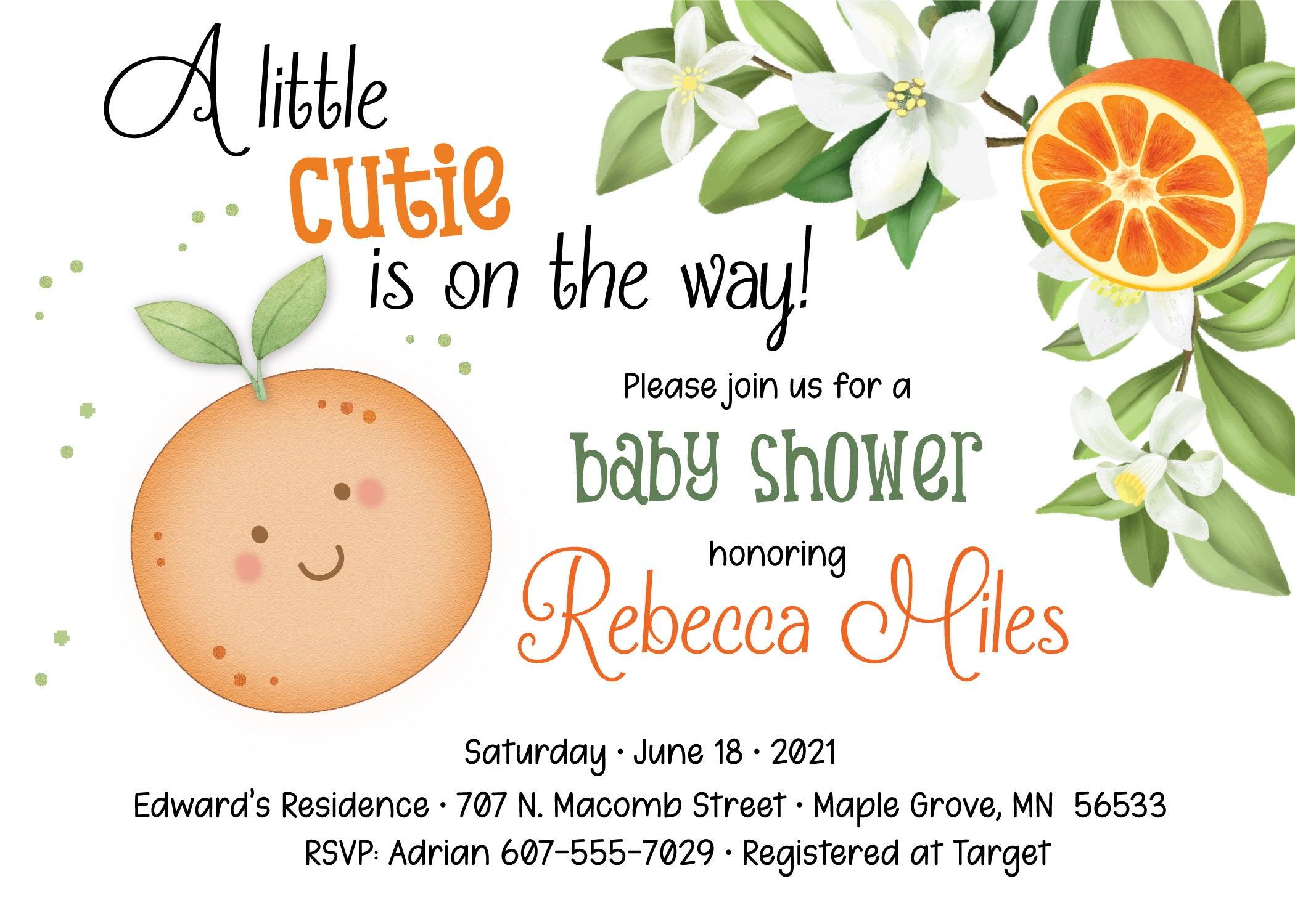 Little cutie store baby shower invitations