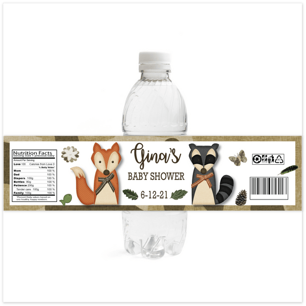 Animal Train Water Bottle Label  Baby Shower Water Bottle Stickers