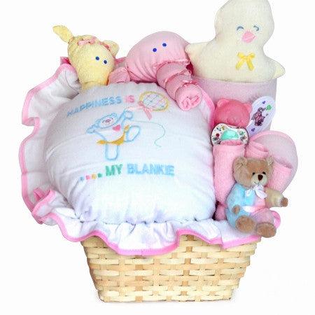 Baby Girl Shower Clothesline Gift Box  Stork Baby Gift Baskets –