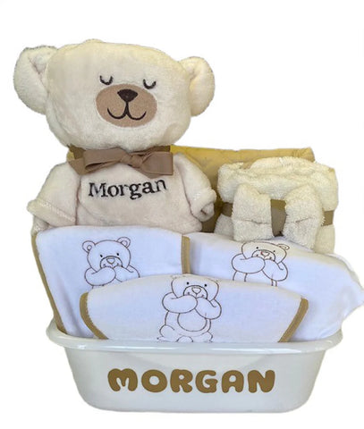 Bear & Bouquet Baby Boy Basket - SKU:  LBG1011