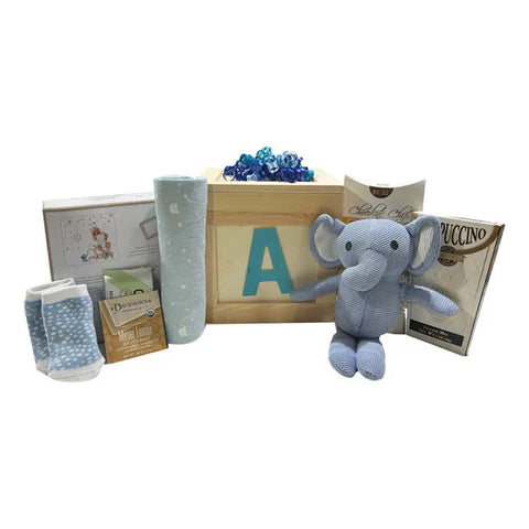 Bear & Bouquet Baby Boy Basket - SKU:  LBG1011