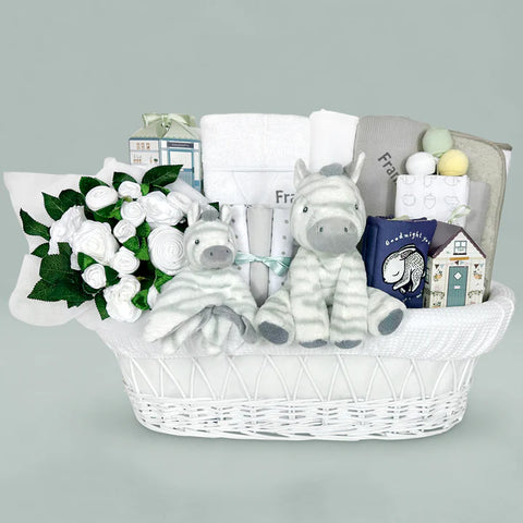 Personalized Bear & Luxury Bouquet Baby Boy Layette Set - SKU: LBG1049