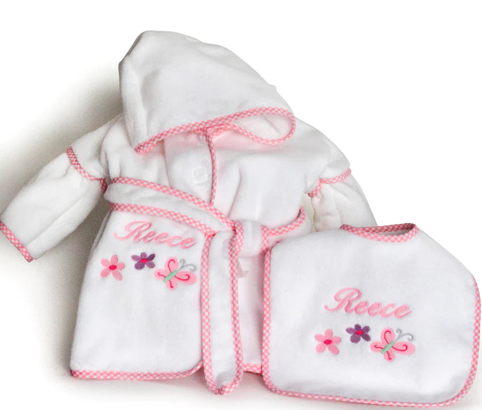 Personalized Hooded Terry-Velour Baby Bathrobe - SKU: BGC374