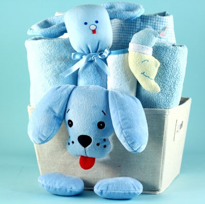 Bear & Bouquet Welcome Baby Boy Boxed Set - SKU:  LBG1008