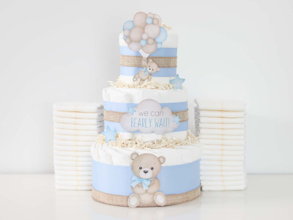 Teddy Bear Diaper Cake Collection - Blue  SKU:  DCBG1003