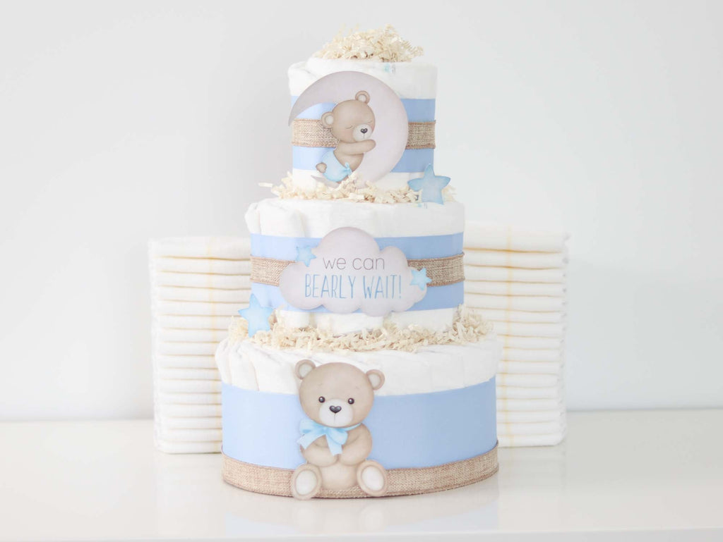 Teddy Bear Diaper Cake Collection - Blue  SKU:  DCBG1003