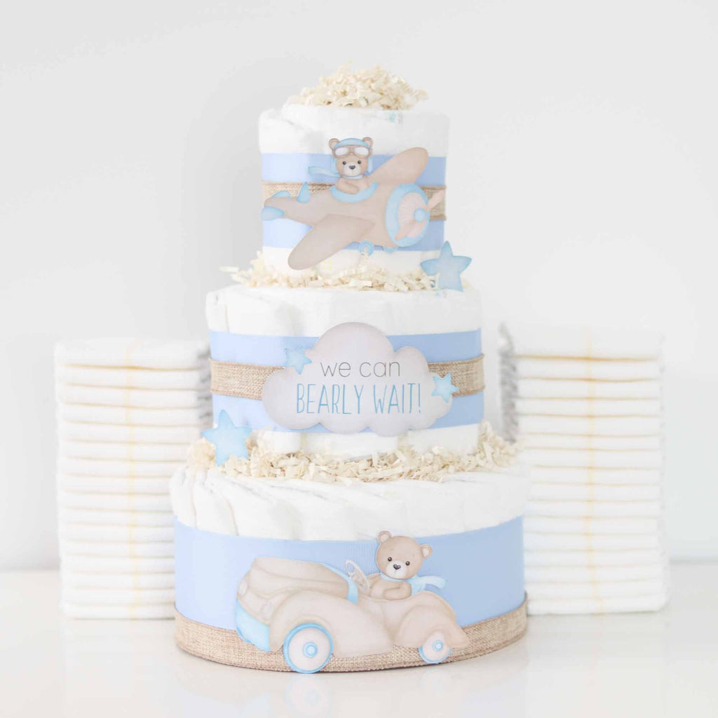 Teddy Bear Diaper Cake Collection - Blue  SKU:  DCBG1003