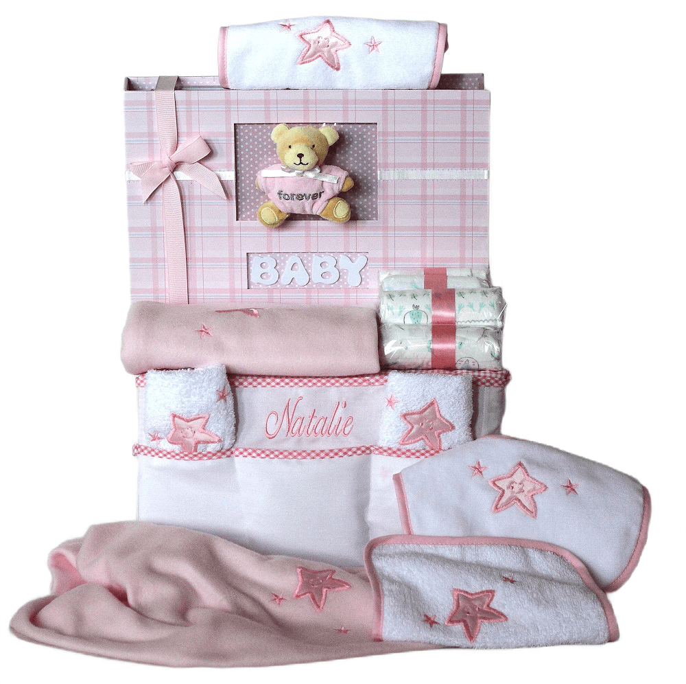 Baby Shower Gifts, Baby Girl Gifts Set Newborn Blanket Elephant Lovey Baby  Security Blanket Wooden Rattle Toy, Funny Bibs Socks & Greeting Card, New